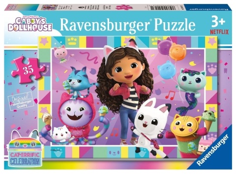 Puzzle dla dzieci 2D: Koci Domek Gabi 35el