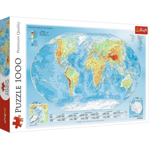 Puzzle 1000 Mapa fizyczna świata TREFL