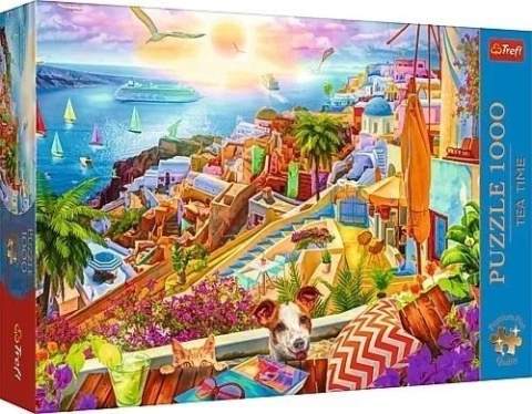 Puzzle 1000 Z wizytą na Santorini TREFL