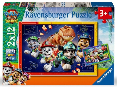 Puzzle dla dzieci 2D: Psi Patrol Dino Movie 2x12el