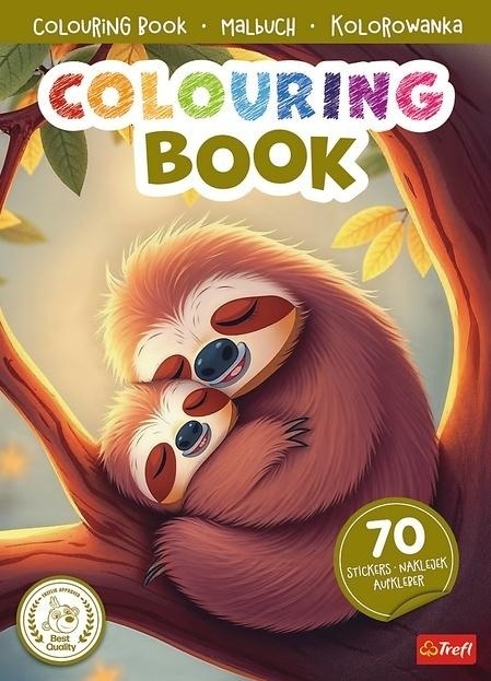 Leniwce. Kolorowanka z naklejkami