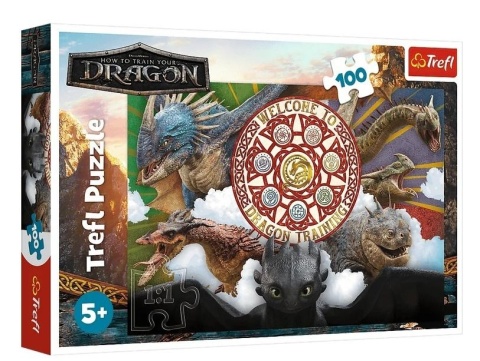 Puzzle 100 Smoki w akcji TREFL