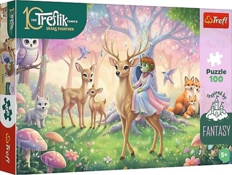 Puzzle 100 Zwierzęta z magicznego lasu TREFL