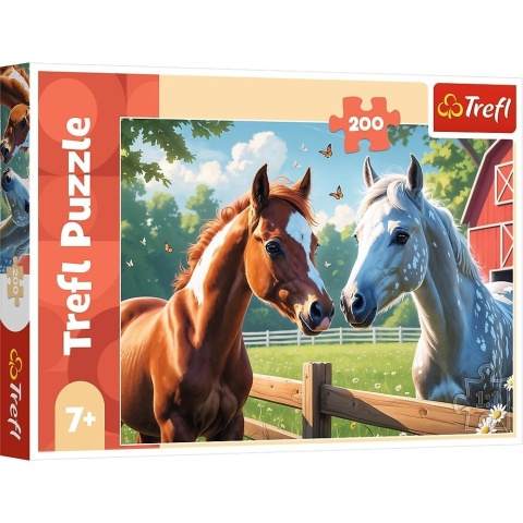 Puzzle 200 Konie na polanieTREFL
