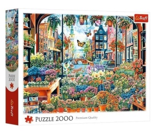 Puzzle 2000 Kwiaciarnia w Amsterdamie TREFL