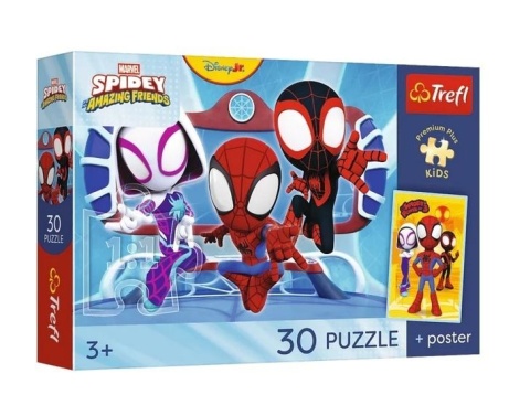 Puzzle 30 Spidey w akcji + plakat TREFL