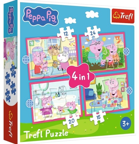 Puzzle 4w1 Peppa uwielbia przygody TREFL
