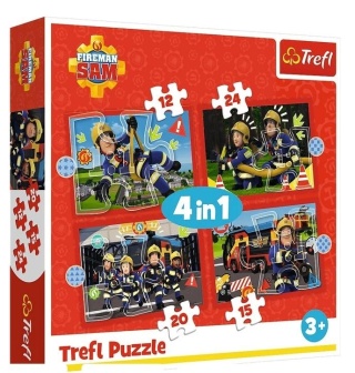 Puzzle 4w1 Przygody strażaka Sama TREFL