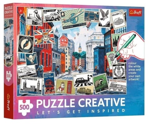Puzzle 500 Pozdrowienia z Londynu TREFL