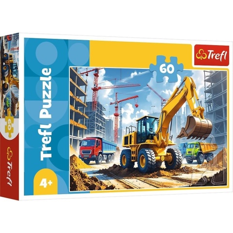 Puzzle 60 Traktor koparko - ładowarka TREFL
