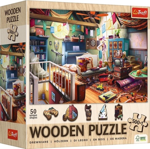 Puzzle drewniane 500+1 Skarby na strychu TREFL