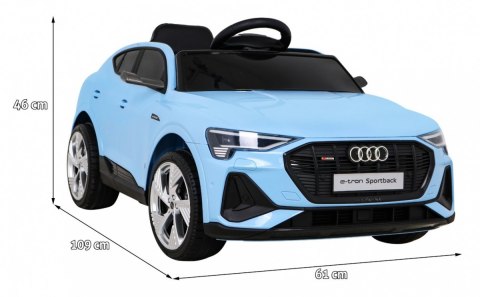 Audi E-Tron Sportback dla dzieci Niebieski + Pilot + Napęd 4x4 + Wolny Start + Radio MP3 + LED Audi E-Tron Sportback dla dzieci Niebieski + Pilot + Napęd 4x4 + Wolny Start + Radio MP3 + LED