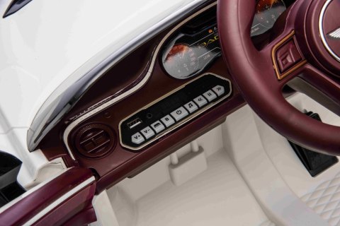 Autko Bentley Bacalar na akumulator dla dzieci Biały + Pilot + EVA + Wolny Start + Audio LED Autko Bentley Bacalar na akumulator dla dzieci Biały + Pilot + EVA + Wolny Start + Audio LED