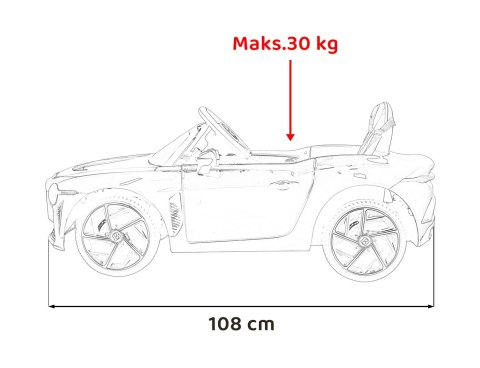 Autko Bentley Bacalar na akumulator dla dzieci Biały + Pilot + EVA + Wolny Start + Audio LED Autko Bentley Bacalar na akumulator dla dzieci Biały + Pilot + EVA + Wolny Start + Audio LED