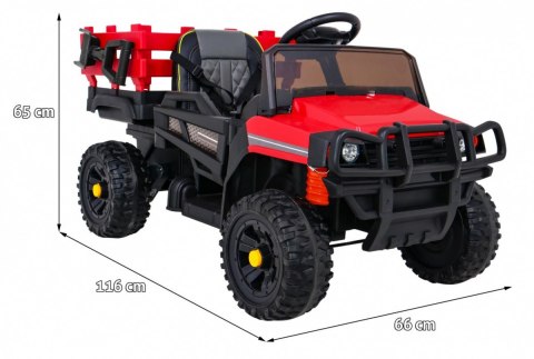Autko Farmer Pick-up dla dzieci Czerwony + Pilot + Bagażnik + Łopatka + EVA + MP3 LED Autko Farmer Pick-up dla dzieci Czerwony + Pilot + Bagażnik + Łopatka + EVA + MP3 LED