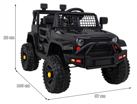 Autko Jeep Dark Night na akumulator dla dzieci Czarny + Wolny Start + EVA + Audio LED Autko Jeep Dark Night na akumulator dla dzieci Czarny + Wolny Start + EVA + Audio LED