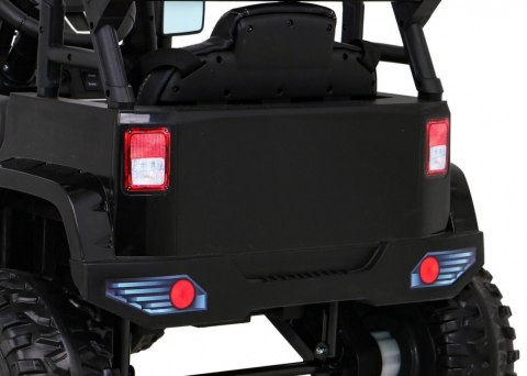 Autko Jeep Dark Night na akumulator dla dzieci Czarny + Wolny Start + EVA + Audio LED Autko Jeep Dark Night na akumulator dla dzieci Czarny + Wolny Start + EVA + Audio LED
