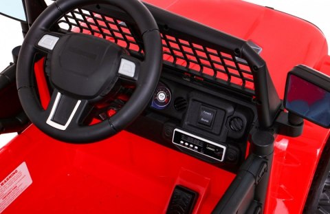 Autko Jeep Dark Night na akumulator dla dzieci Czerwony + Wolny Start + EVA + Audio LED Autko Jeep Dark Night na akumulator dla dzieci Czerwony + Wolny Start + EVA + Audio LED