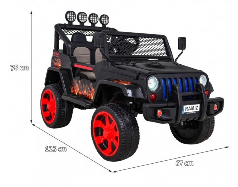 Autko terenowe Raptor Drifter Płomienie + Pilot + Napęd 4x4 + Schowek + Wolny Start + MP3 LED Autko terenowe Raptor Drifter Płomienie + Pilot + Napęd 4x4 + Schowek + Wolny Start + MP3 LED