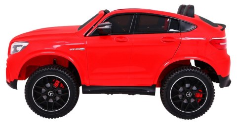 Auto Mercedes GLC 63S dla dzieci Czerwony + Napęd 4x4 + MP4 + LED + Ekoskóra + Wolny Start + EVA Auto Mercedes GLC 63S dla dzieci Czerwony + Napęd 4x4 + MP4 + LED + Ekoskóra + Wolny Start + EVA