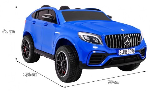Auto Mercedes GLC 63S dla dzieci Niebieski + Napęd 4x4 + MP4 + LED + Ekoskóra + Wolny Start + EVA Auto Mercedes GLC 63S dla dzieci Niebieski + Napęd 4x4 + MP4 + LED + Ekoskóra + Wolny Start + EVA