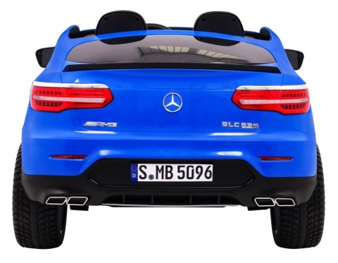 Auto Mercedes GLC 63S dla dzieci Niebieski + Napęd 4x4 + MP4 + LED + Ekoskóra + Wolny Start + EVA Auto Mercedes GLC 63S dla dzieci Niebieski + Napęd 4x4 + MP4 + LED + Ekoskóra + Wolny Start + EVA