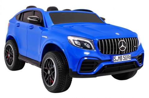 Auto Mercedes GLC 63S dla dzieci Niebieski + Napęd 4x4 + MP4 + LED + Ekoskóra + Wolny Start + EVA Auto Mercedes GLC 63S dla dzieci Niebieski + Napęd 4x4 + MP4 + LED + Ekoskóra + Wolny Start + EVA