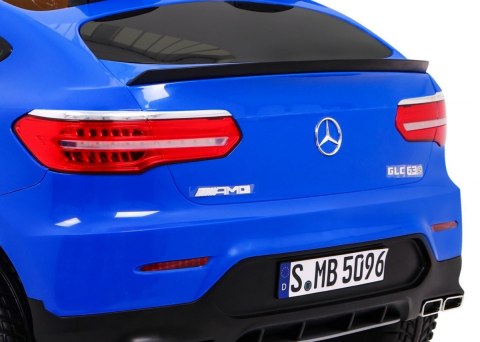 Auto Mercedes GLC 63S dla dzieci Niebieski + Napęd 4x4 + MP4 + LED + Ekoskóra + Wolny Start + EVA Auto Mercedes GLC 63S dla dzieci Niebieski + Napęd 4x4 + MP4 + LED + Ekoskóra + Wolny Start + EVA