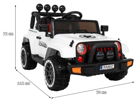 Auto Terenowe Full Time 4WD dla dzieci Biały + Napęd 4x4 + Pilot + Audio LED + Schowek Auto Terenowe Full Time 4WD dla dzieci Biały + Napęd 4x4 + Pilot + Audio LED + Schowek
