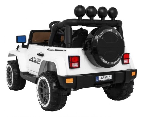 Auto Terenowe Full Time 4WD dla dzieci Biały + Napęd 4x4 + Pilot + Audio LED + Schowek Auto Terenowe Full Time 4WD dla dzieci Biały + Napęd 4x4 + Pilot + Audio LED + Schowek