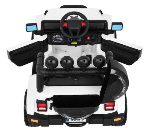 Auto Terenowe Full Time 4WD dla dzieci Biały + Napęd 4x4 + Pilot + Audio LED + Schowek Auto Terenowe Full Time 4WD dla dzieci Biały + Napęd 4x4 + Pilot + Audio LED + Schowek
