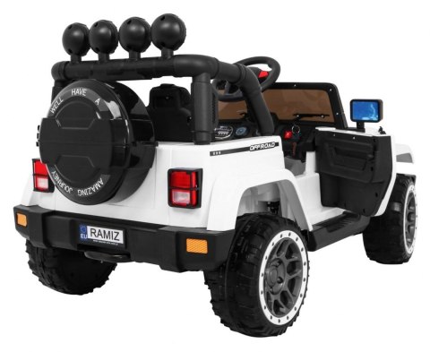 Auto Terenowe Full Time 4WD dla dzieci Biały + Napęd 4x4 + Pilot + Audio LED + Schowek Auto Terenowe Full Time 4WD dla dzieci Biały + Napęd 4x4 + Pilot + Audio LED + Schowek