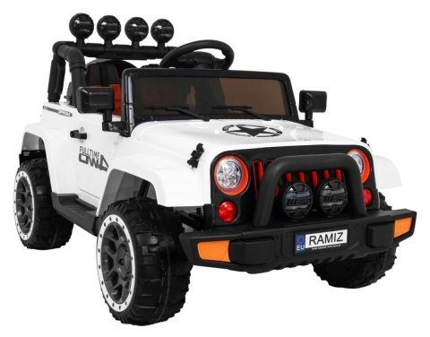 Auto Terenowe Full Time 4WD dla dzieci Biały + Napęd 4x4 + Pilot + Audio LED + Schowek Auto Terenowe Full Time 4WD dla dzieci Biały + Napęd 4x4 + Pilot + Audio LED + Schowek