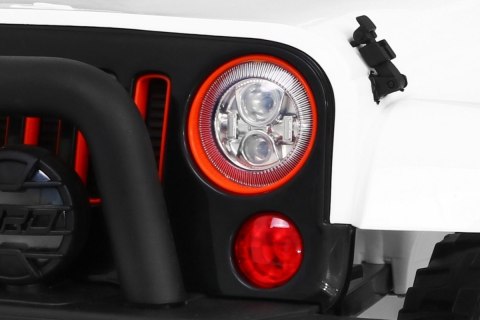 Auto Terenowe Full Time 4WD dla dzieci Biały + Napęd 4x4 + Pilot + Audio LED + Schowek Auto Terenowe Full Time 4WD dla dzieci Biały + Napęd 4x4 + Pilot + Audio LED + Schowek