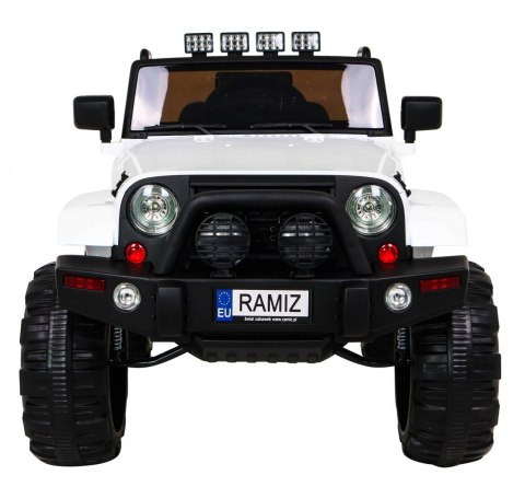 Auto na akumulator All Terrain dla dzieci Biały Terenówka typu jeep + Pilot + Światła Dźwięki Auto na akumulator All Terrain dla dzieci Biały Terenówka typu jeep + Pilot + Światła Dźwięki