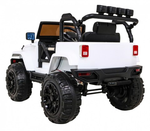 Auto na akumulator All Terrain dla dzieci Biały Terenówka typu jeep + Pilot + Światła Dźwięki Auto na akumulator All Terrain dla dzieci Biały Terenówka typu jeep + Pilot + Światła Dźwięki