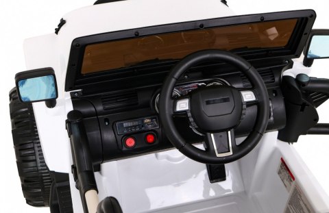 Auto na akumulator All Terrain dla dzieci Biały Terenówka typu jeep + Pilot + Światła Dźwięki Auto na akumulator All Terrain dla dzieci Biały Terenówka typu jeep + Pilot + Światła Dźwięki