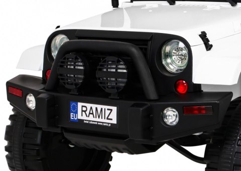 Auto na akumulator All Terrain dla dzieci Biały Terenówka typu jeep + Pilot + Światła Dźwięki Auto na akumulator All Terrain dla dzieci Biały Terenówka typu jeep + Pilot + Światła Dźwięki
