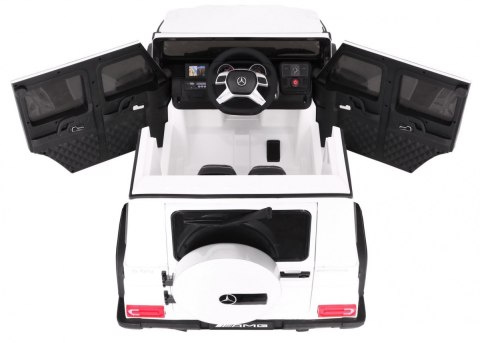 Auto na akumulator Mercedes AMG G65 dla dzieci Biały + Lakierowany + Bagażnik + Światła Dźwięki Auto na akumulator Mercedes AMG G65 dla dzieci Biały + Lakierowany + Bagażnik + Światła Dźwięki