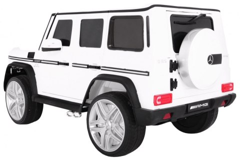 Auto na akumulator Mercedes AMG G65 dla dzieci Biały + Lakierowany + Bagażnik + Światła Dźwięki Auto na akumulator Mercedes AMG G65 dla dzieci Biały + Lakierowany + Bagażnik + Światła Dźwięki