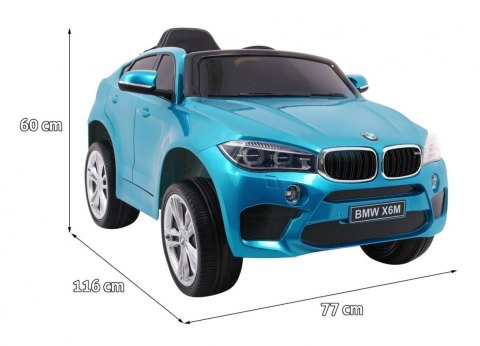 BMW X6M Elektryczne Autko dla dzieci Lakier Niebieski + Pilot + EVA + Wolny Start + Audio + LED BMW X6M Elektryczne Autko dla dzieci Lakier Niebieski + Pilot + EVA + Wolny Start + Audio + LED