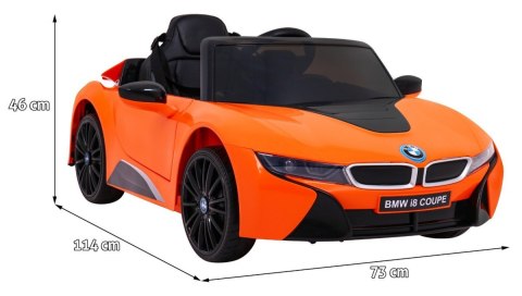 BMW I8 Lift Auto na akumulator Pomarańczowy + Pilot + Wolny Start + 3-pkt pasy + MP3 USB + LED BMW I8 Lift Auto na akumulator Pomarańczowy + Pilot + Wolny Start + 3-pkt pasy + MP3 USB + LED