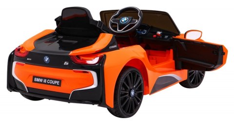 BMW I8 Lift Auto na akumulator Pomarańczowy + Pilot + Wolny Start + 3-pkt pasy + MP3 USB + LED BMW I8 Lift Auto na akumulator Pomarańczowy + Pilot + Wolny Start + 3-pkt pasy + MP3 USB + LED