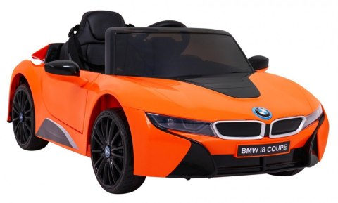 BMW I8 Lift Auto na akumulator Pomarańczowy + Pilot + Wolny Start + 3-pkt pasy + MP3 USB + LED BMW I8 Lift Auto na akumulator Pomarańczowy + Pilot + Wolny Start + 3-pkt pasy + MP3 USB + LED