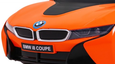 BMW I8 Lift Auto na akumulator Pomarańczowy + Pilot + Wolny Start + 3-pkt pasy + MP3 USB + LED BMW I8 Lift Auto na akumulator Pomarańczowy + Pilot + Wolny Start + 3-pkt pasy + MP3 USB + LED