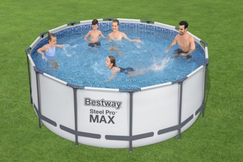 Basen stelażowy Steel Pro MAX 366x122 12FT BESTWAY 5w1 + Drabinka + Pokrywa + Pompa Filtr Basen stelażowy Steel Pro MAX 366x122 12FT BESTWAY 5w1 + Drabinka + Pokrywa + Pompa Filtr