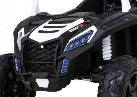 Buggy ATV Strong Racing dla 2 dzieci Biały + Silnik bezszczotkowy + Pompowane koła + Audio LED Buggy ATV Strong Racing dla 2 dzieci Biały + Silnik bezszczotkowy + Pompowane koła + Audio LED