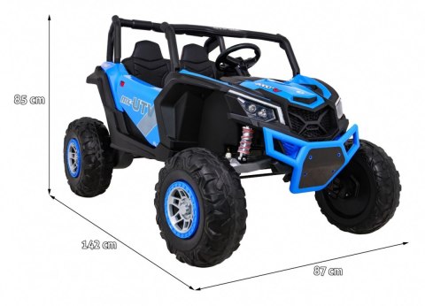 Buggy UTV-MX na akumulator dla dzieci Niebieski + Napęd 4x4 + Pilot + Audio LED + Schowek + EVA + Wolny Start Buggy UTV-MX na akumulator dla dzieci Niebieski + Napęd 4x4 + Pilot + Audio LED + Schowek + EVA + Wolny Start