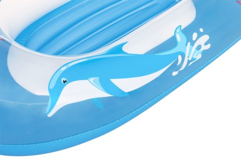 Dmuchany Ponton do pływania Delfinek dla dzieci 3+ BESTWAY 102x69cm + Dmuchane dno + Mocne uchwyty Dmuchany Ponton do pływania Delfinek dla dzieci 3+ BESTWAY 102x69cm + Dmuchane dno + Mocne uchwyty