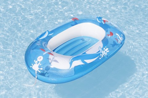 Dmuchany Ponton do pływania Delfinek dla dzieci 3+ BESTWAY 102x69cm + Dmuchane dno + Mocne uchwyty Dmuchany Ponton do pływania Delfinek dla dzieci 3+ BESTWAY 102x69cm + Dmuchane dno + Mocne uchwyty